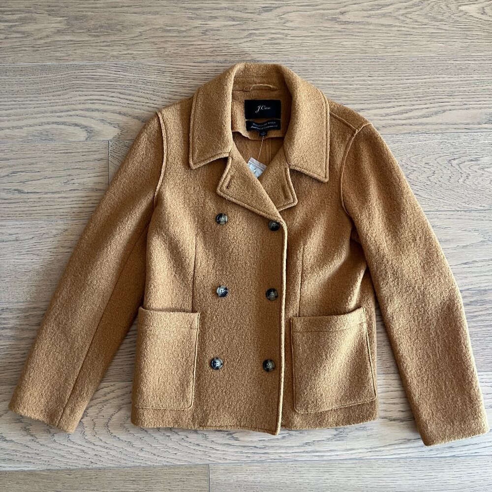 J.Crew Double Breasted Italian Boiled Wool Peacoat